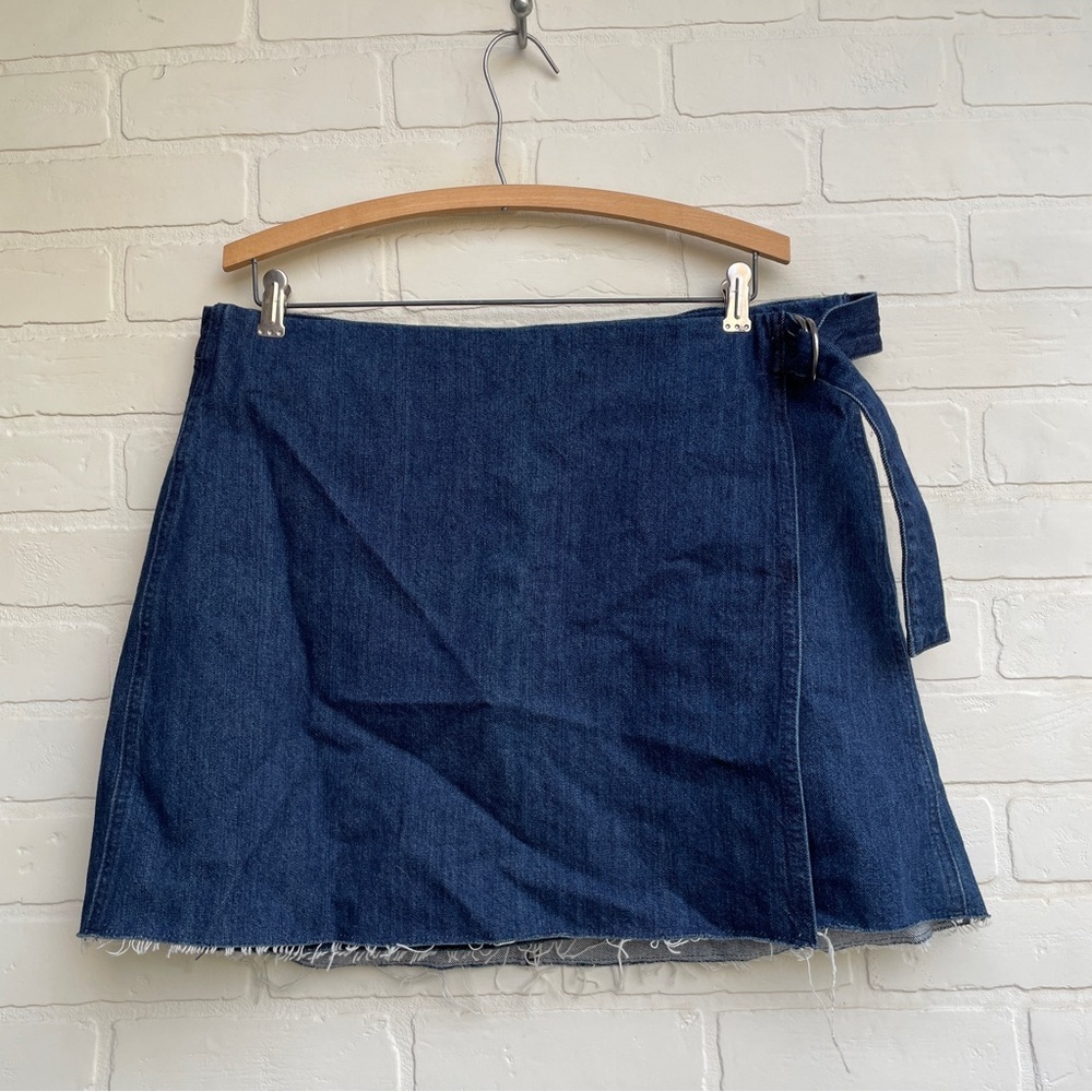 Madewell Dark Denim Wrap Skirt